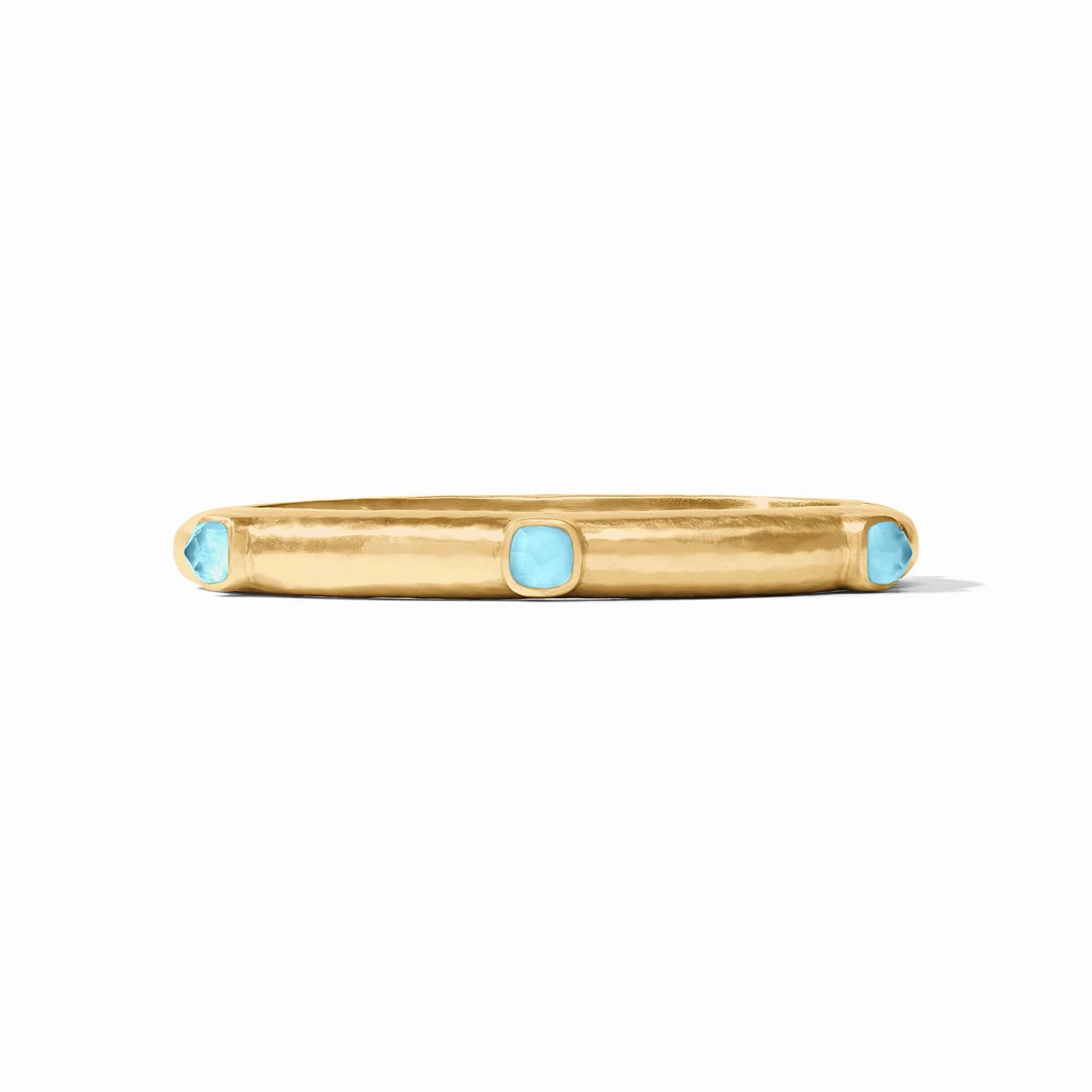 Catalina Stone Hinge Bangle- Iridescent Capri Blue