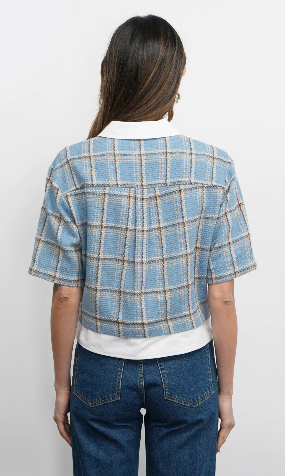 Wynn Boxy Plaid Shirt w/ Contrast Details