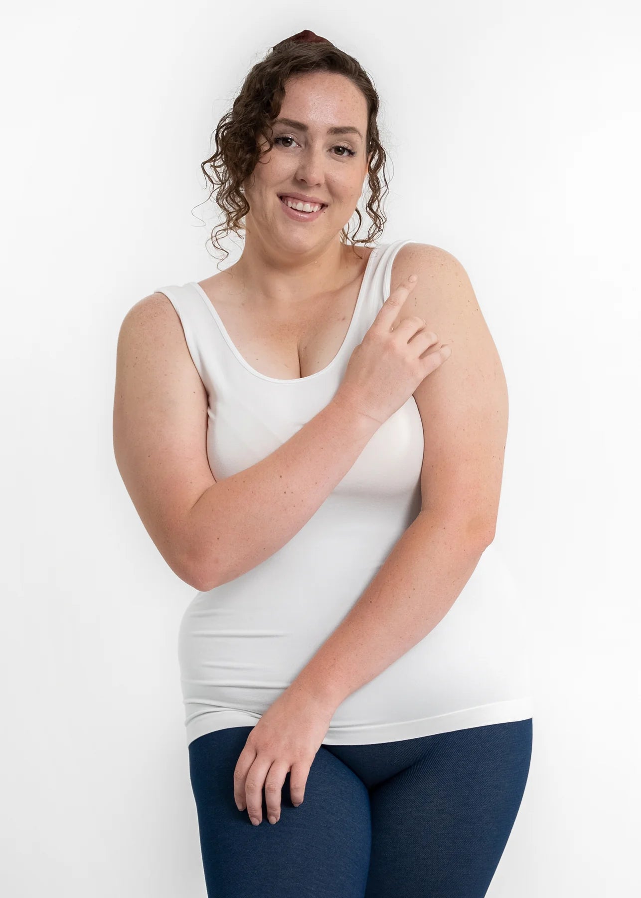 Reversible Tank- Curvy Fit/ White