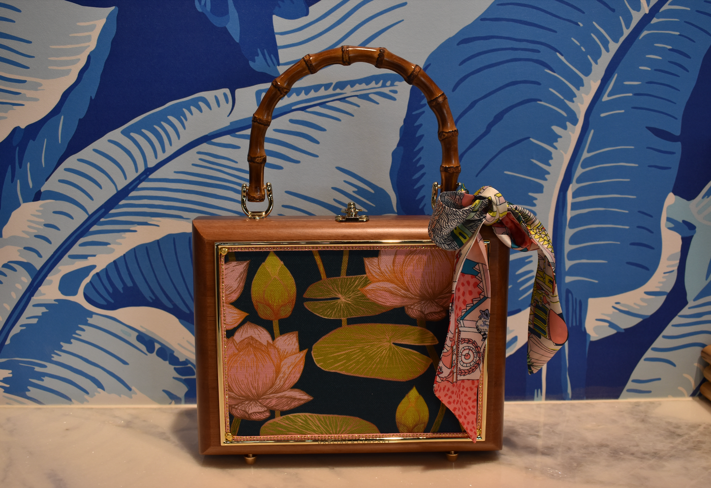 Bamboo Box Bag in Lillie's Pad