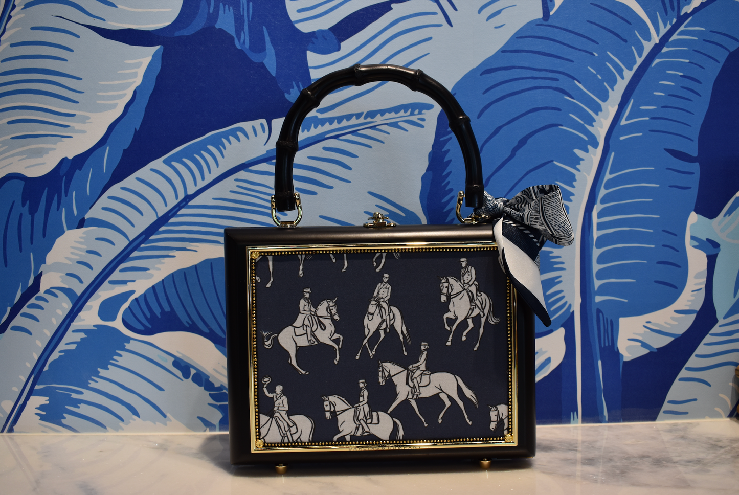 Bamboo Box Bag in Horsing Around