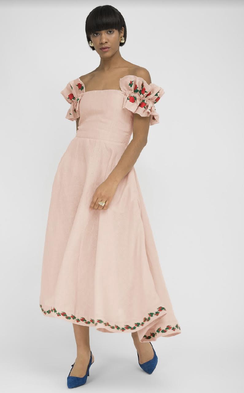 Alanya Linen Dress - Peach