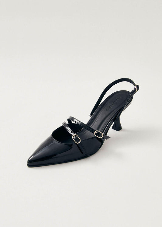 Joelle Onix Black Leather Pumps