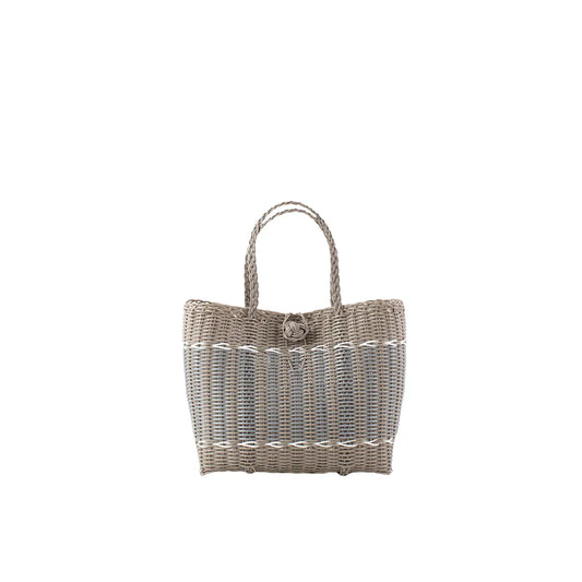 Extra Small, Guadalupe - Putty + Silver Tote