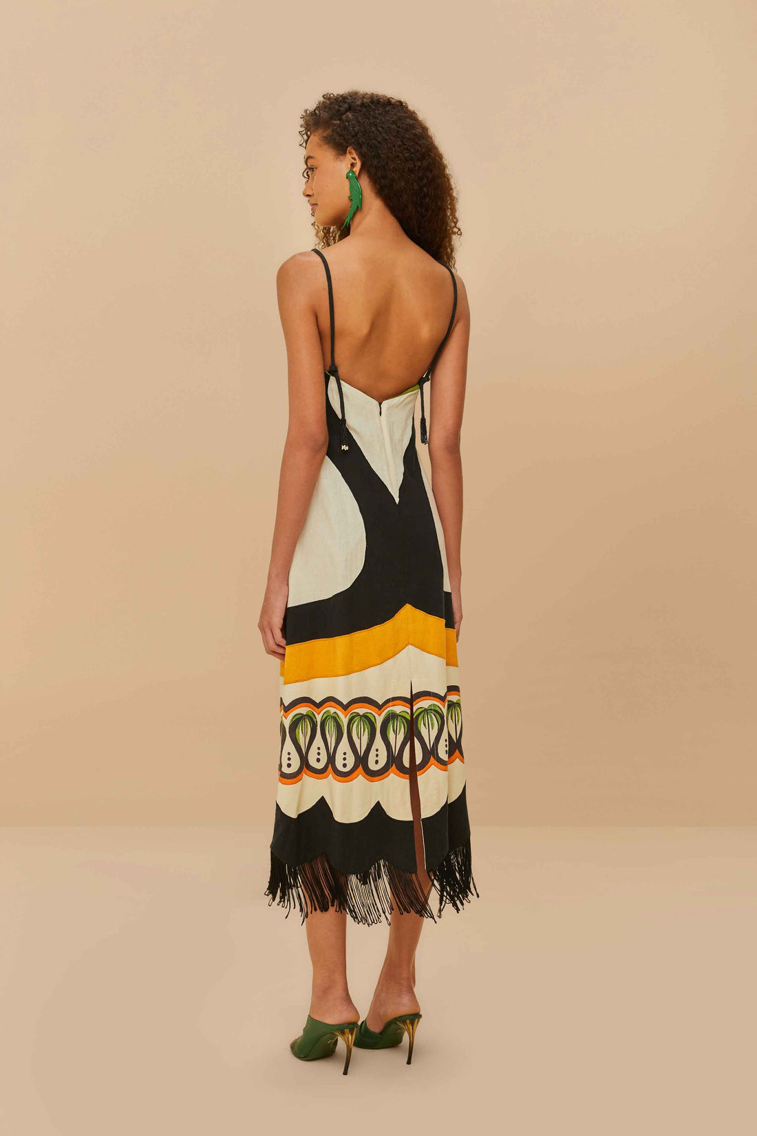 Off-white Coconut Tree Flow Lenzing™ Ecovero™ Euroflax™ Dress
