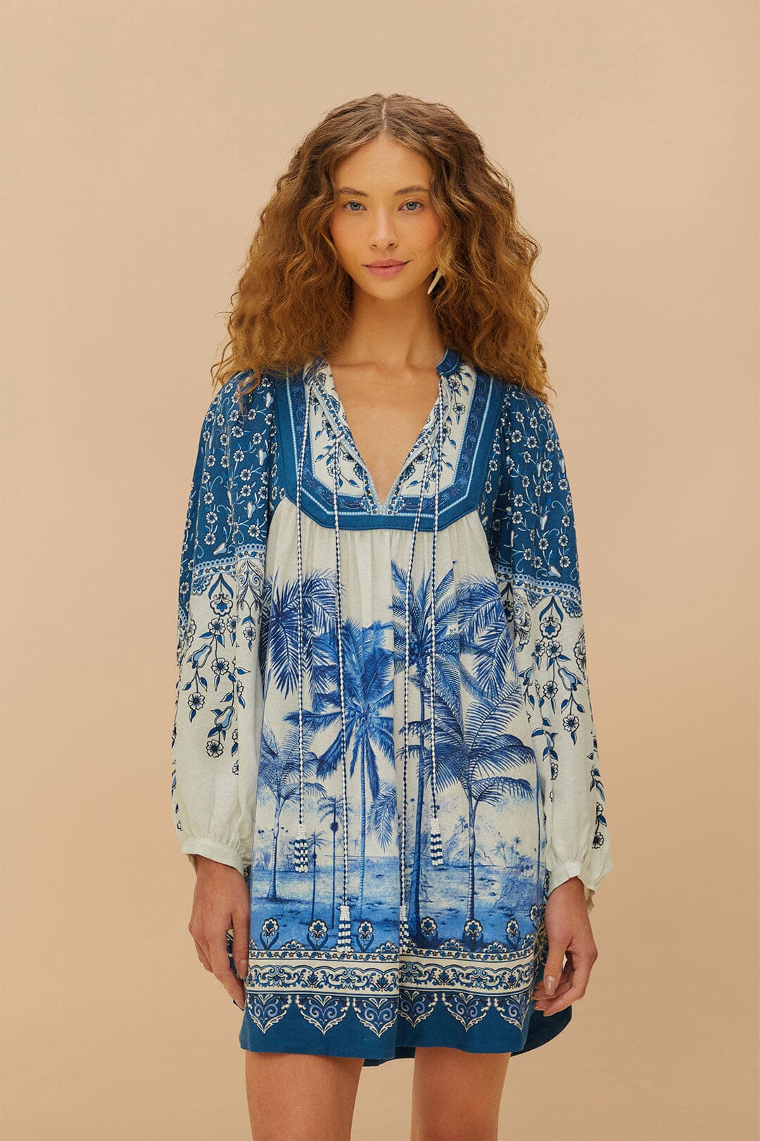 Off-white Palm tree beach mini dress