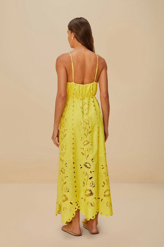 Yellow Richelieu Sleeveless Maxi Dress