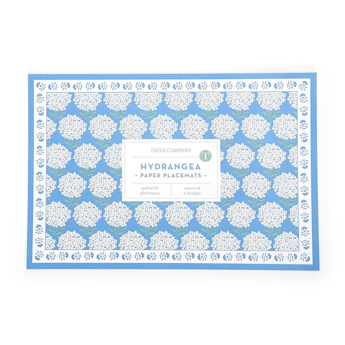 Hydrangea 40 Pc Paper Placemat Book Assorted 2 Designs - Paper