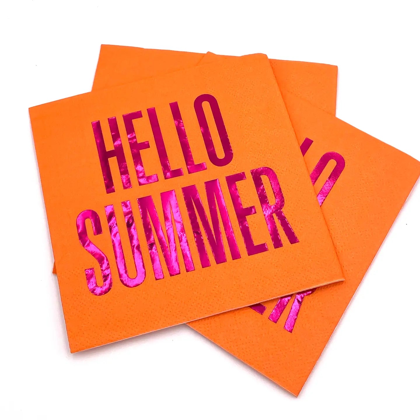 Hello Summer Orange- Foil - Cocktail Napkins