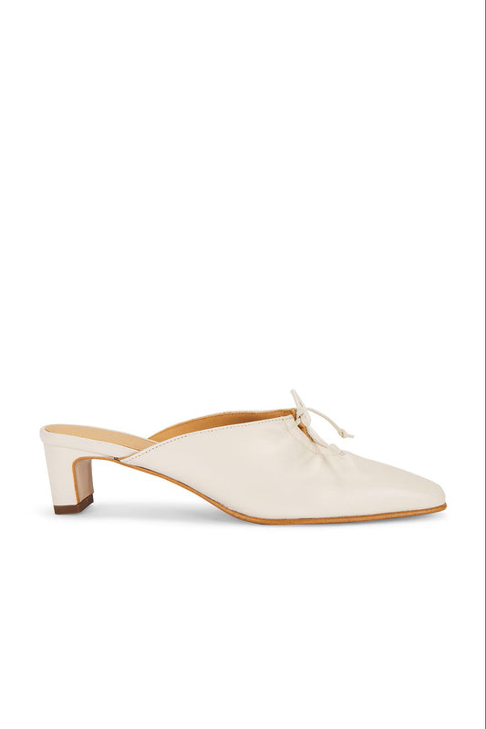 Amar Cream Leather Mules