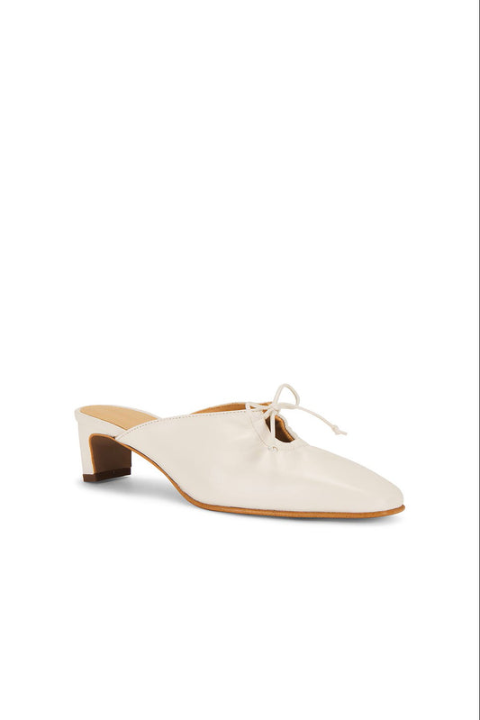 Amar Cream Leather Mules