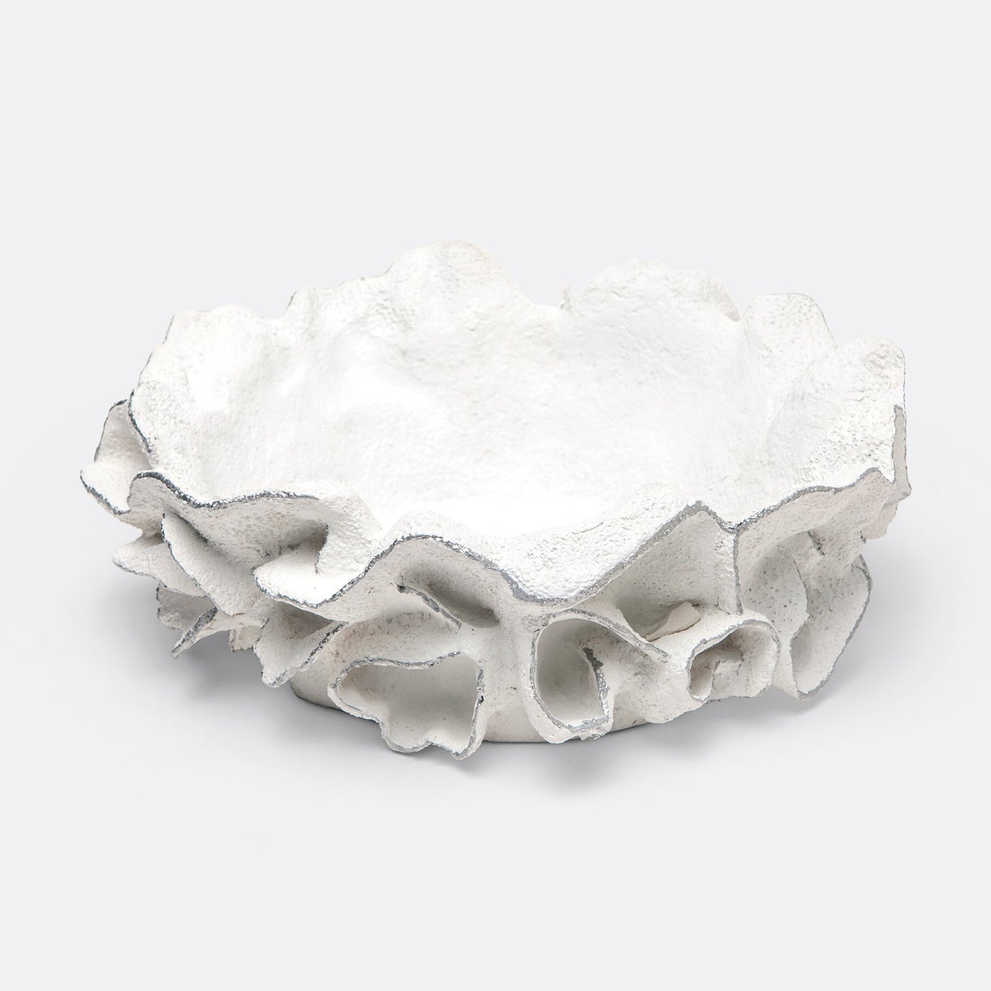 Coco Bowl - White / Silver Faux Coral