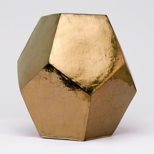 Cole Stool - Crackled Gold Ceramic