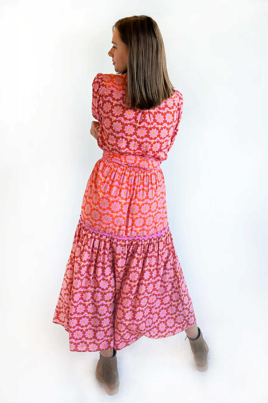 Laura Long-sleeved Dress- Dahlia Brown