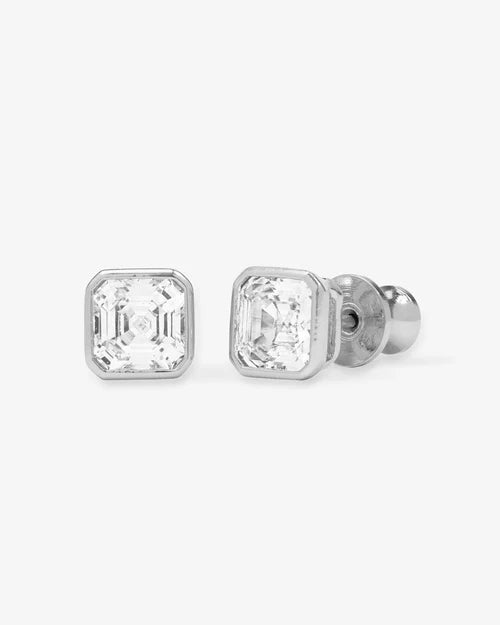 Duchess 6mm Studs- Silver|White Diamondettes