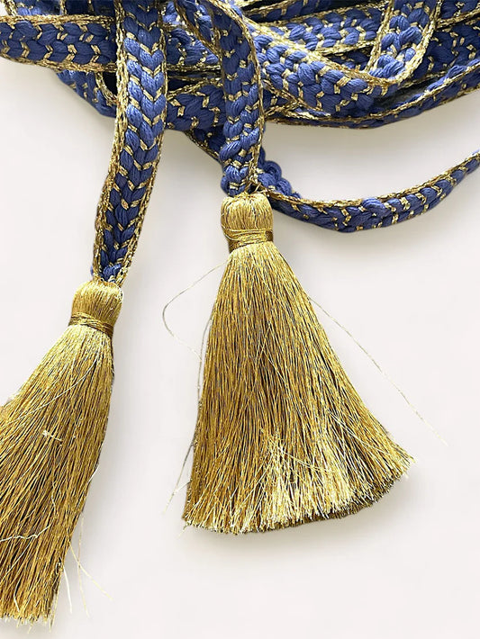 Cord belt blue gold