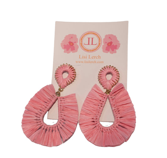 Raffia Earrings - Pink