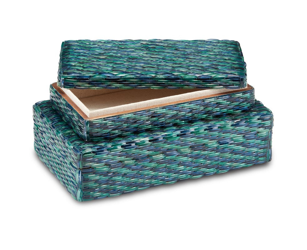 Glimmer Blue and Green Boxes Set of 2
