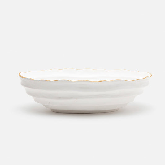 Hetty Bowl - Flat White w/ Gold Resin