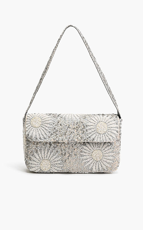 Ivory Petal Frostwork Shoulder Bag