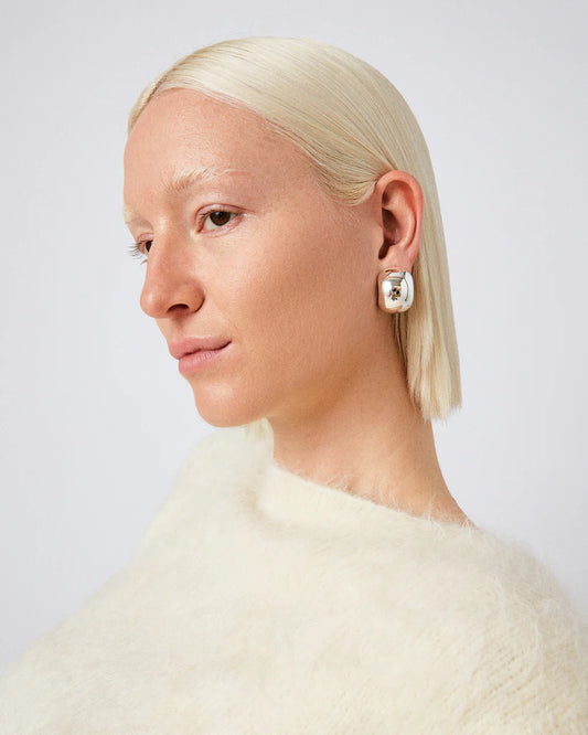 Gemma Hoop Earrings-Silver