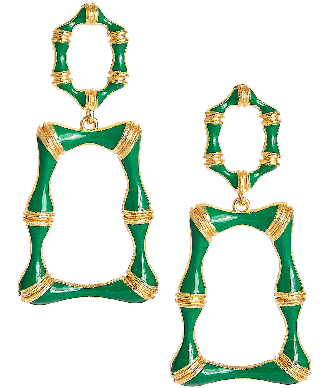 Jordan Enamel Earrings - Green