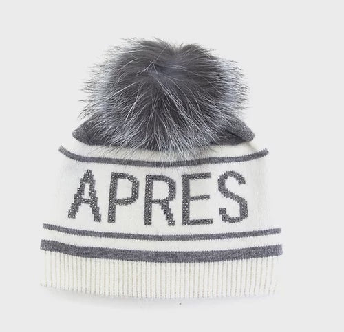 Apres Knit Hat- Grey & White
