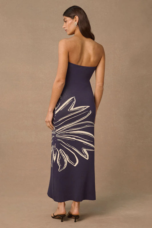 Cabana Knit Dress- Navy