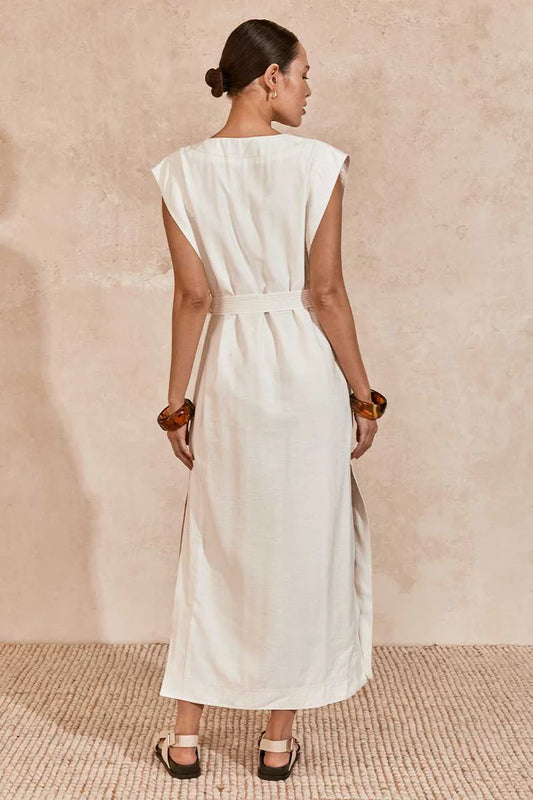 Diego Midi Dress- White