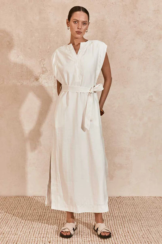 Diego Midi Dress- White