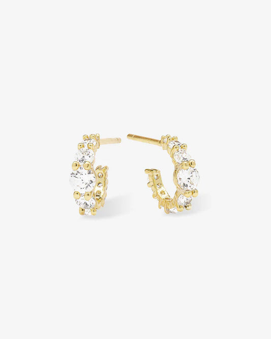 "Oh She Fancy" Graduated Huggies- Gold|White Diamondettes