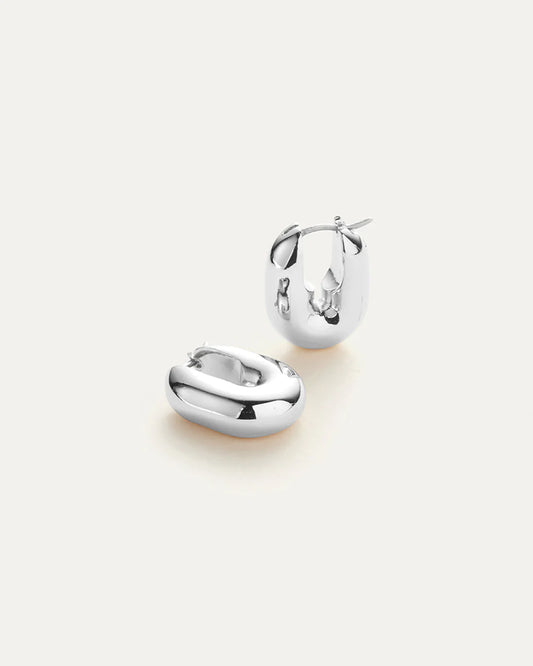Puffy U-Link Earring- Silver