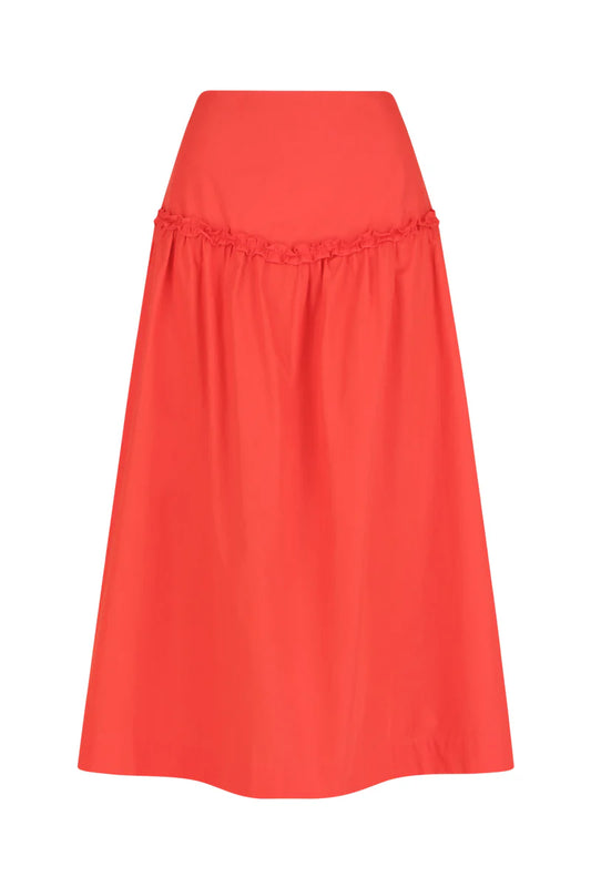 High Waisted Gathered Midi