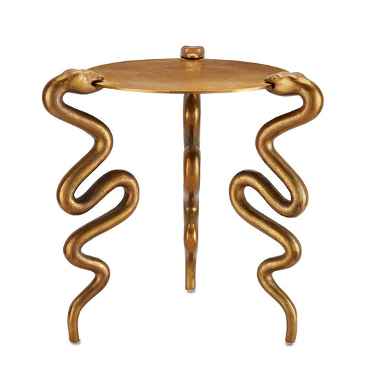 Serpent Brass Accent Table