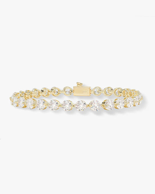 She's an Icon Tennis Bracelet- Gold|White Diamondettes