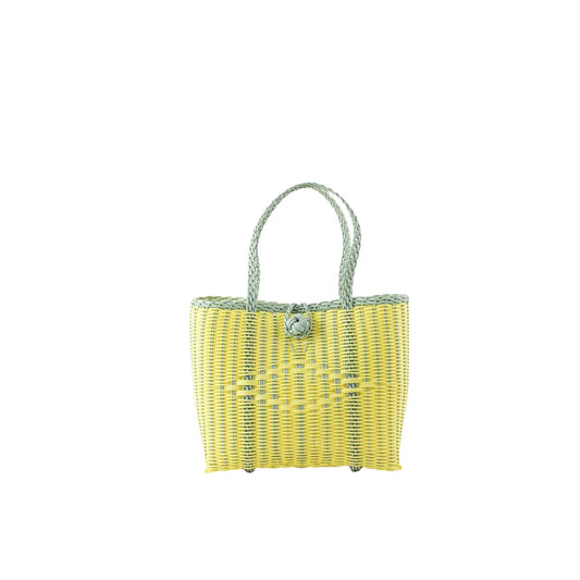 Extra Small, High Line in Yellow and Sea Glass Handle Tote