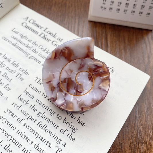 Cora Round Seashell Claw Clip- Rose