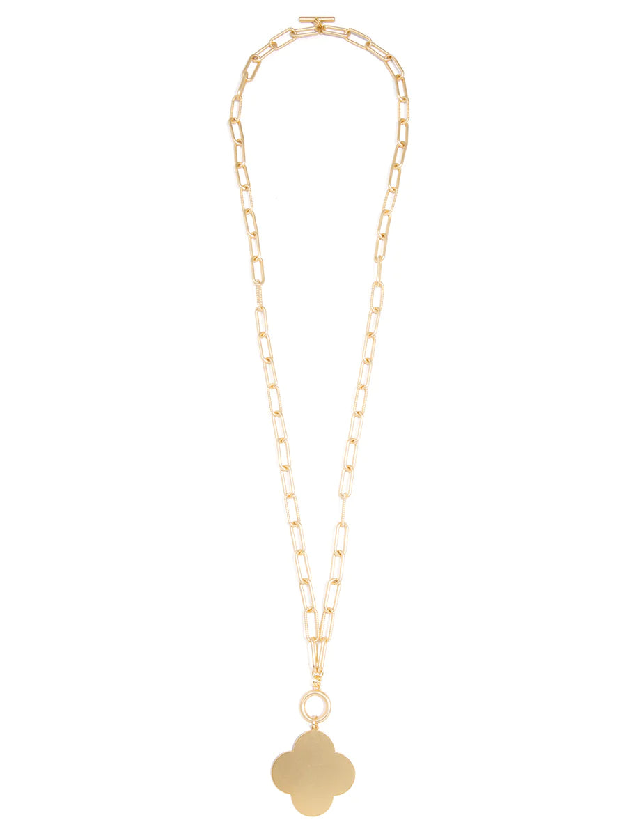 Gold Quatrefoil 2-Way Wear Necklace