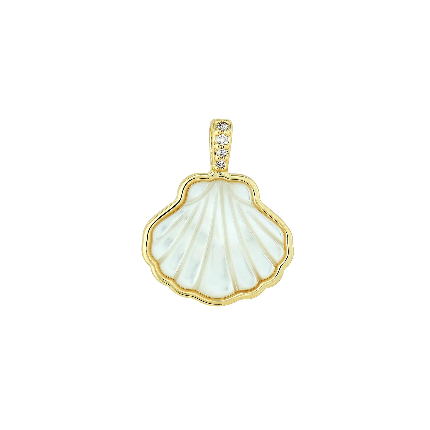 Clam Shell Charm in Mother of Pearl