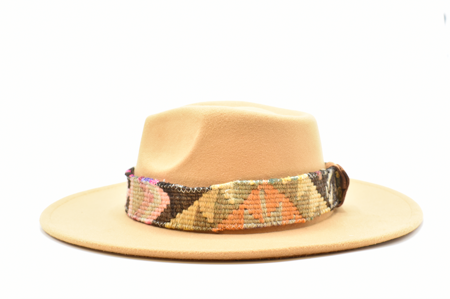 Maty Vegan Wool Camel Hat with Kilim Fixed Band