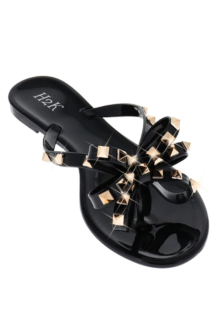 Jelly Rockstud Bow Sandals
